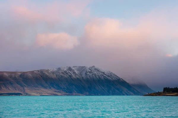 Paisagens Naturais Incríveis Nova Zelândia Montanhas Lago Pôr Sol — Fotografia de Stock