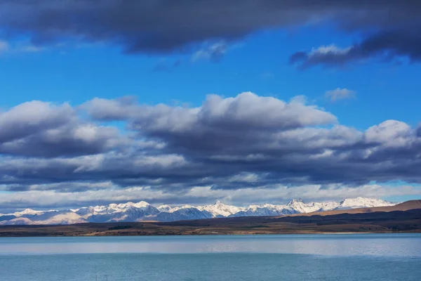 Increíbles Paisajes Naturales Nueva Zelanda Lago Las Montañas Atardecer — Foto de Stock