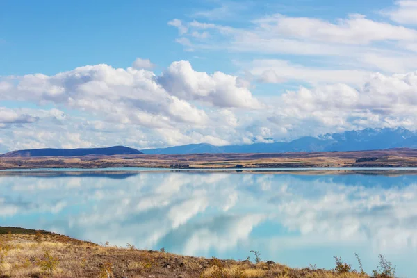 Paisagens Naturais Incríveis Nova Zelândia Montanhas Lago Pôr Sol — Fotografia de Stock