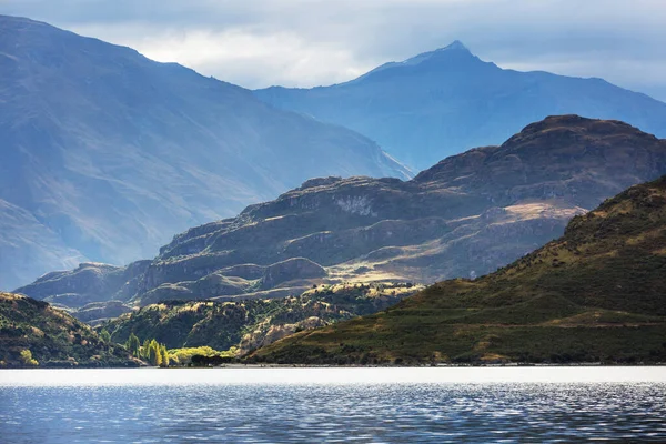 Increíbles Paisajes Naturales Nueva Zelanda Lago Las Montañas Atardecer —  Fotos de Stock