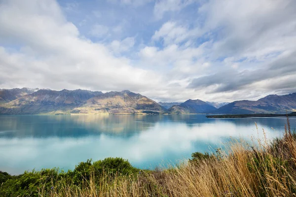 Increíbles Paisajes Naturales Nueva Zelanda Lago Las Montañas Atardecer — Foto de Stock