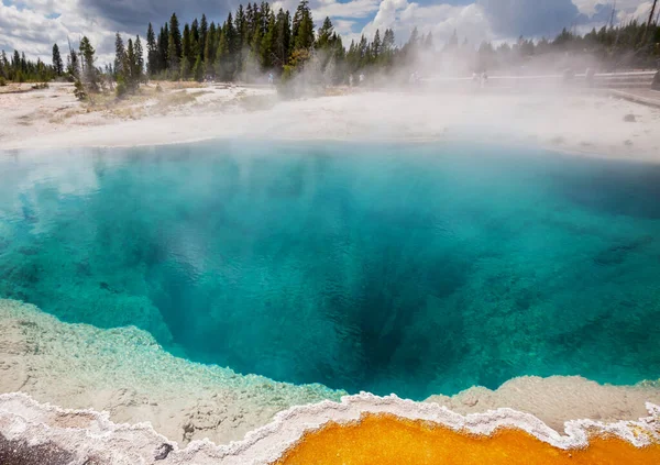 Ispirante Sfondo Naturale Campi Piscine Geyser Nel Parco Nazionale Yellowstone — Foto Stock