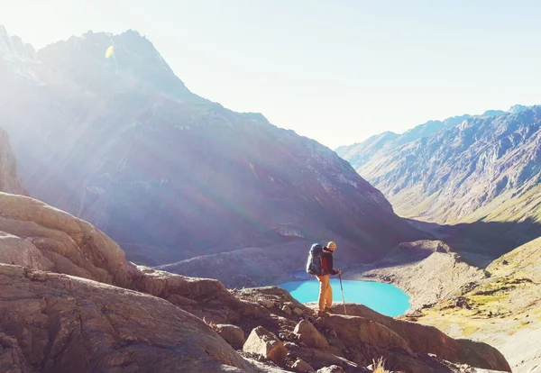 Turistická Scéna Horách Cordillera Peru — Stock fotografie