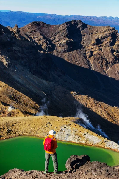 Ungewöhnliche Vulkanlandschaften Tongariro Crossing Track Tongariro National Park Neuseeland Fernweh — Stockfoto