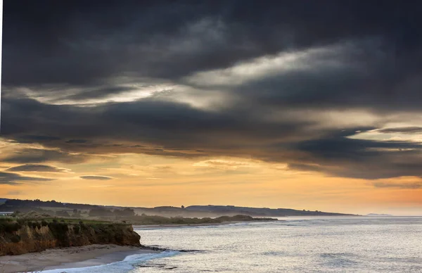 Gyönyörű Tájak Ocean Beach Zéland Inspiráló Természeti Utazási Háttér — Stock Fotó