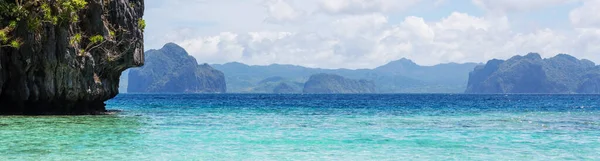 Increíble Vista Panorámica Bahía Del Mar Las Islas Montaña Palawan — Foto de Stock