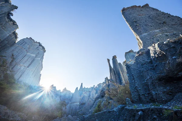 Szokatlan Putangirua Pinnacles Zéland — Stock Fotó