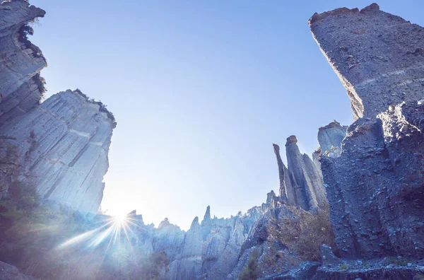 Ongebruikelijke Putangirua Pinnacles Nieuw Zeeland — Stockfoto