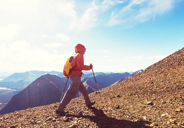 Caminante Montañas Canadienses Caminata Actividad Recreativa Popular América Del Norte — Foto de Stock