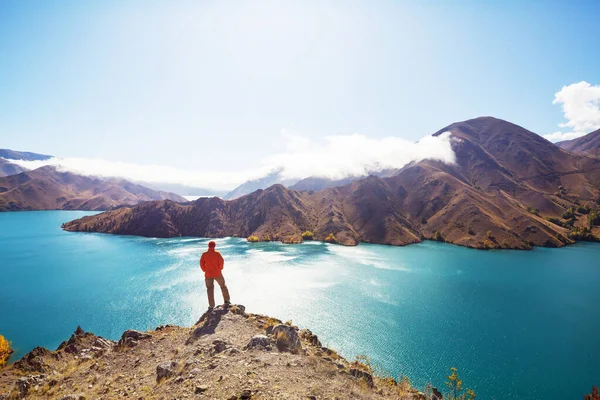 Increíbles Paisajes Naturales Nueva Zelanda Lago Las Montañas Atardecer — Foto de Stock