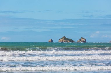 Ocean Beach, Yeni Zelanda 'da güzel manzaralar var. İlham verici doğal ve seyahat geçmişi