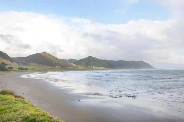 Piękne Krajobrazy Ocean Beach Nowa Zelandia Inspirujące Środowisko Naturalne Podróże — Zdjęcie stockowe