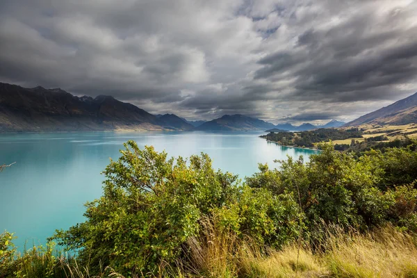 Increíbles Paisajes Naturales Nueva Zelanda Lago Las Montañas Atardecer — Foto de Stock