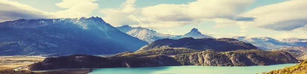 Krásná Horská Krajina Podél Štěrkové Cesty Carretera Austral Jižní Patagonii — Stock fotografie