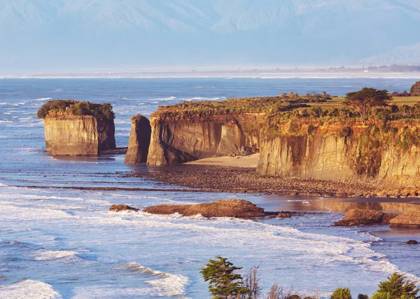 Piękne Krajobrazy Ocean Beach Nowa Zelandia Inspirujące Środowisko Naturalne Podróże — Zdjęcie stockowe