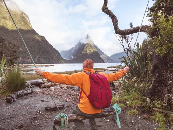 新西兰 Fiordland国家公园 Milford湾惊人的自然景观 — 图库照片