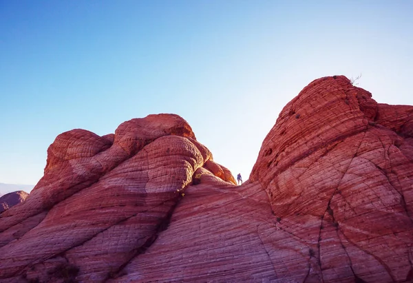 Wandelen Utah Bergen Wandelen Ongewone Natuurlijke Landschappen Fantastische Vormen Zandsteen — Stockfoto