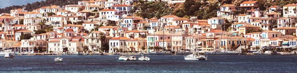 Griekse Stad Aan Middellandse Zeekust — Stockfoto