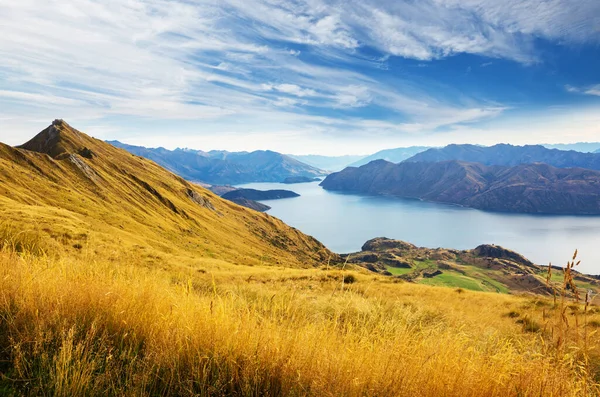 Wędrówki Roys Peak Nowa Zelandia Jezioro Wanaka — Zdjęcie stockowe