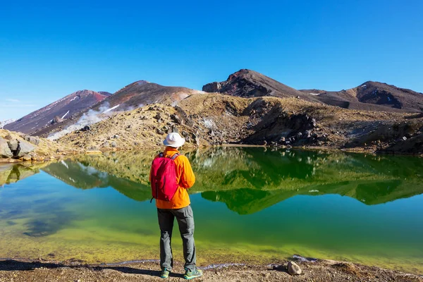 Neobvyklé Sopečné Krajiny Trati Tongariro Crossing Národní Park Tongariro Nový — Stock fotografie