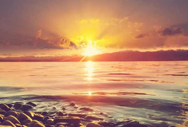 Захід Сонця Озері Заході Сонця Осінні Пейзажі Природи — стокове фото