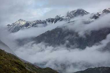 Cook Dağı Ulusal Parkı, Güney Adası, Yeni Zelanda 'da güzel doğal manzaralar.