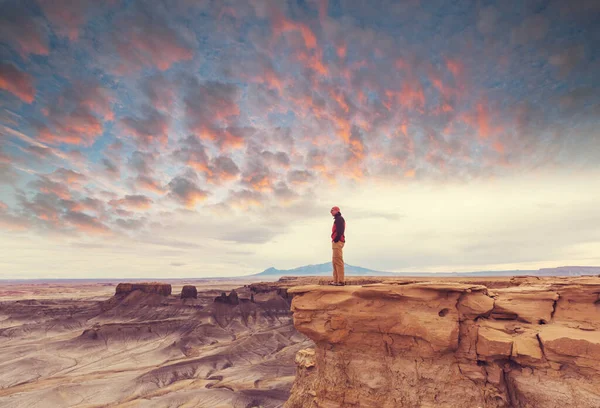 Hike Utah Mountains Hiking Unusual Natural Landscapes Fantastic Forms Sandstone — Stock Photo, Image