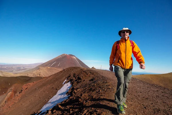 Paisagens Vulcânicas Incomuns Trilha Tongariro Crossing Parque Nacional Tongariro Nova — Fotografia de Stock