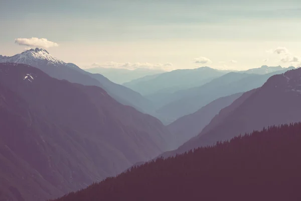 Mountains Silhouette Sunrise Beautiful Natural Background — Stock Photo, Image