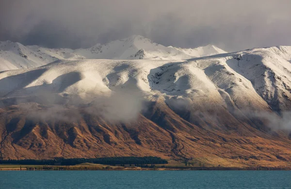 Piękne Naturalne Krajobrazy Parku Narodowym Mount Cook Wyspa Południowa Nowa — Zdjęcie stockowe