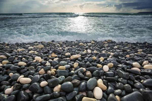 Kavicsos Strand Tengerparton — Stock Fotó