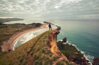 Ocean Beach, Yeni Zelanda 'da güzel manzaralar var. İlham verici doğal ve seyahat geçmişi