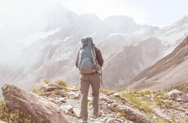 Yaz dağlarında gezintiye çıkmış bir gezgin.