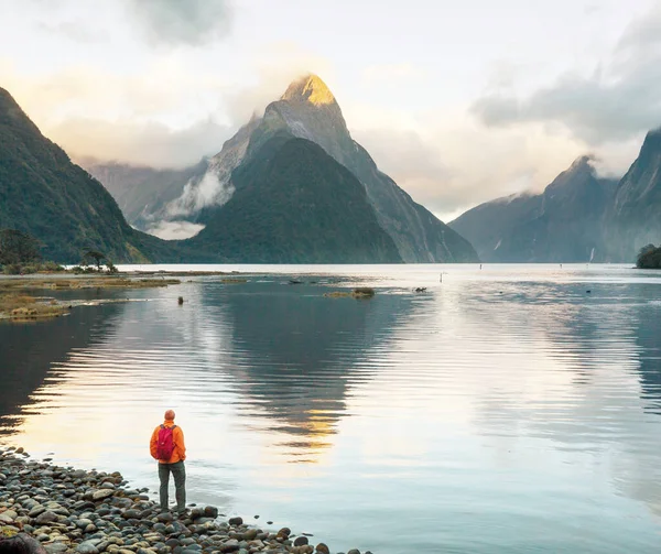Geweldige Natuurlijke Landschappen Milford Sound Fiordland National Park Nieuw Zeeland — Stockfoto