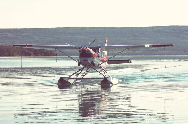 Float Plane Lago Alasca — Fotografia de Stock