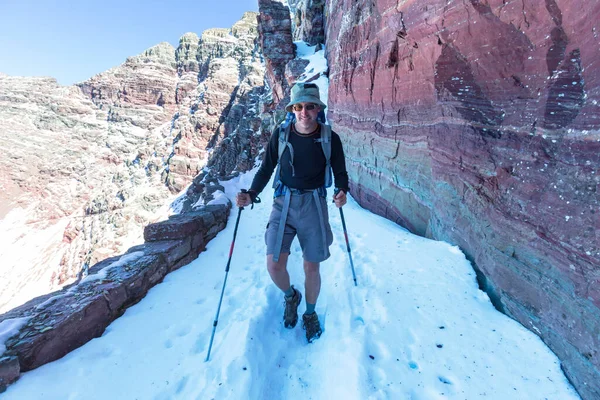 Hike Glacier National Park Montana — Stock Photo, Image