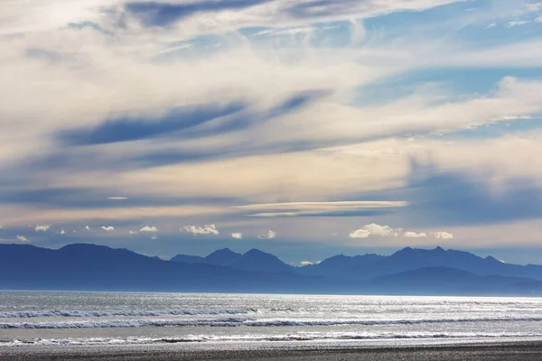 Piękne Krajobrazy Ocean Beach Nowa Zelandia Inspirujące Środowisko Naturalne Podróże — Zdjęcie stockowe