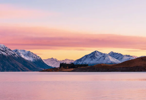 Increíbles Paisajes Naturales Nueva Zelanda Lago Las Montañas — Foto de Stock