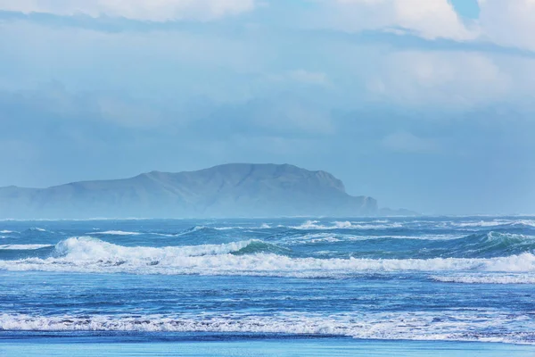 Океан Бич Новая Зеландия Вдохновляющий Природный Туристический Фон — стоковое фото