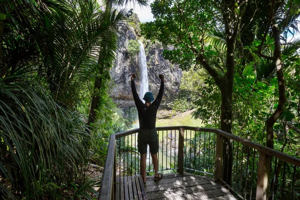 Caminhadas Tramping Nova Zelândia Conceito Viagem Aventura — Fotografia de Stock