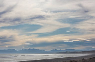 Ocean Beach, Yeni Zelanda 'da güzel manzaralar var. İlham verici doğal ve seyahat geçmişi