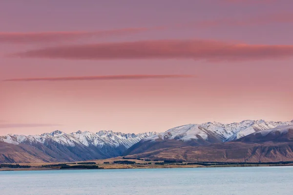 Increíbles Paisajes Naturales Nueva Zelanda Lago Las Montañas —  Fotos de Stock