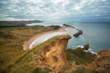 Ocean Beach, Yeni Zelanda 'da güzel manzaralar var. İlham verici doğal ve seyahat geçmişi