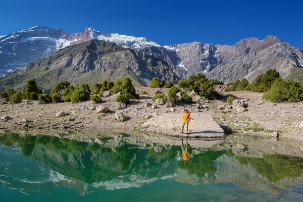 Красивое Безмятежное Озеро Горах Фанса Филиал Памира Таджикистане — стоковое фото