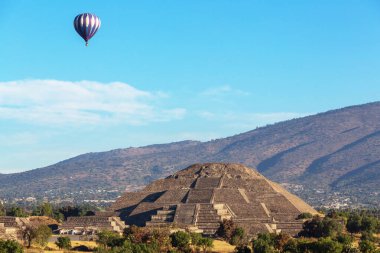 Teotihuacan antik tarihi kültür şehri, Aztek medeniyetinin ünlü eski kalıntıları, Meksika, Kuzey Amerika