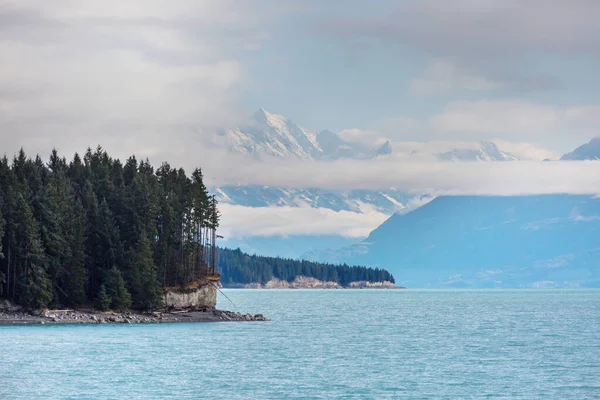 Uitzicht Majestueuze Aoraki Mount Cook Nieuw Zeeland — Stockfoto