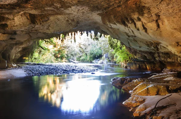 ニュージーランドの珍しい洞窟の風景 — ストック写真