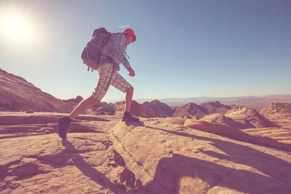 Caminata Las Montañas Utah Senderismo Paisajes Naturales Inusuales Formas Fantásticas — Foto de Stock