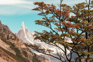 Autumn season in Patagonia mountains, South America, Argentina clipart