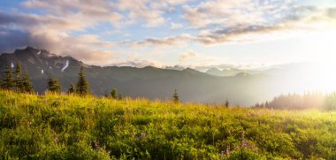 North Cascade Range, Washington, ABD 'deki güzel dağ zirvesi.
